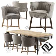 Стол и стул Table and chair Leeff Woodie Stoel, Industrial