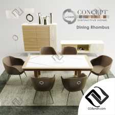 Стол и стул Table and chair Concept Dining Rhombus