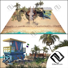Beach set and Lifeguard Hut