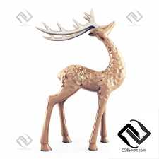 Скульптуры Sculptures Deer gold