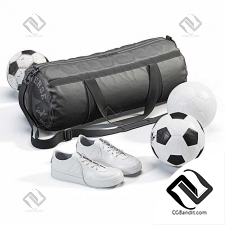 Спорт Sports bag with sneakers and balls