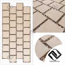 Paving plate square white pebble n1