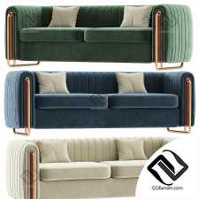 Диван Channel Tufted Arms and Back Green