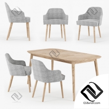 Стол и стул Table and chair Nordic Odense