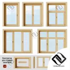 Окна Set of wooden windows