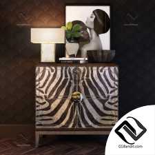 Комод Chest of drawers Horchow Vanna Zebra Cabinet