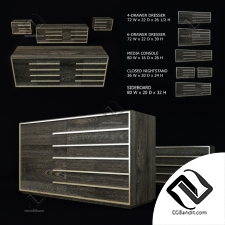 Тумбы, комоды Sideboards, chests of drawers RH American White Oak Collection