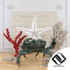 Декоративный набор Decor set with Sculpture of a crab