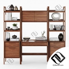 Стеллаж C&B Tate Bookcase Desk and File Cabinets