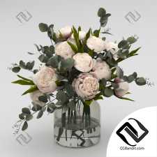 Букет Bouquet of peonies with eucalyptus