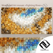 Художественная мозаика Wood wall Fighting River