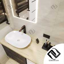 Modern beige shower room