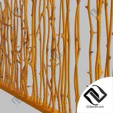 Branch crooked long wall decor n1 / Декор длинная ширма из кривых веток №1