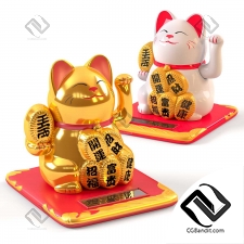 Скульптуры Maneki Neko Cat White and Gold