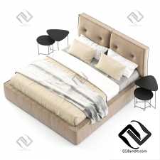 Interia Donatello кровать bed, Interia Air прикроватные столики bedside tables