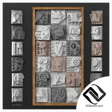 Panel Medium decorative cube Hieroglyphs n6