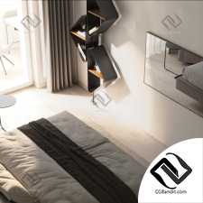 Bedroom soft minimal 3D сцена интерьер
