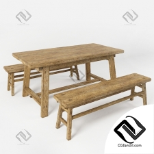 Стол и стул Table and chair in rustic style
