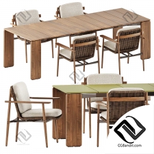 Обеденный стул Trio и стол Drake от Minotti