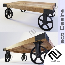 Кофейный столик на колесах Coffee table on wheels Object Desire