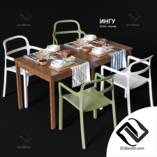 Стол и стул Table and chair IKEA UPPERLIG and INGU