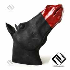 Скульптуры Sculptures Horse head red