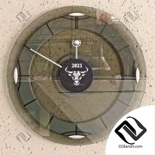 Wall Clock with Bull Logo