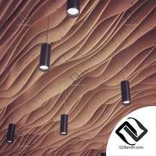 Ceiling parametric lamp/Параметрический деревянный потолок