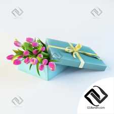 Букет тюльпанов в коробке Bouquet of tulips in a box