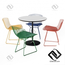 Стол и стул Table and chair Knoll Bertoia Side Chair Arper Dizzy Table