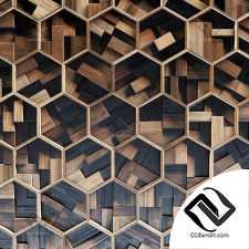 Hexagon panel wood rail frame n1