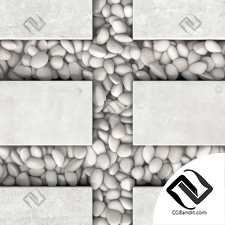 Paving long tile pebble low oval n7