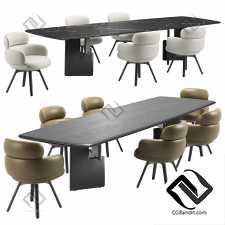 Стул Vivienne и стол Nico от Minotti