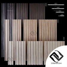 Стеновые рифленые деревянные панели 054