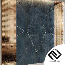 Стеновая панель из синего вельвета Wall panel in blue corduroy