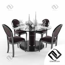Стол и стул Table and chair Elegant Velvet Lacquered