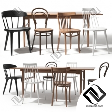 Стол и стул Table and chair Thonet and IKEA