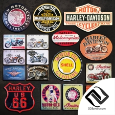 Багеты Baguettes Metal Signs Motorcycles