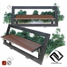 Bench with juniper