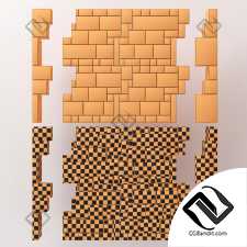 Brick big slab stone angle tile / Кирпич большой плиточный