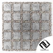 Tile square pebble  low 2 n3