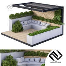 Экстерьер Roof Garden, Landscape Furniture with Pergola 03