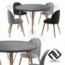 Стол и стул Table and chair CLEVELAND with MAURICETTE