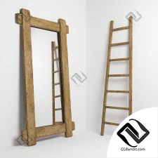 Зеркала and ladder in rustic style