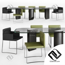 Стол и стул Table and chair Minotti Wedge, Flynt