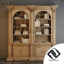 Шкафы Cabinets RH Palladian Salvaged Pine Library Bookcase Double