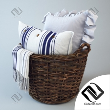 Корзина с подушками Basket with pillows