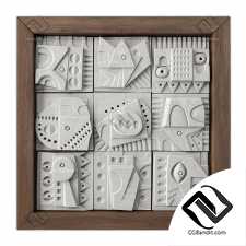 Panel decorative cube  square n1