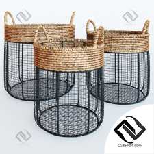 Круглые ковши из железной проволоки Round iron wire buckets