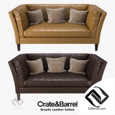 Диван Sofa Crate & Barrel Brooks Leather Settee